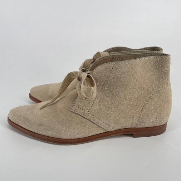 Alexander Wang Tan Suede Lace up Pointed Toe Ankle Booties Women's - Picture 8 of 10